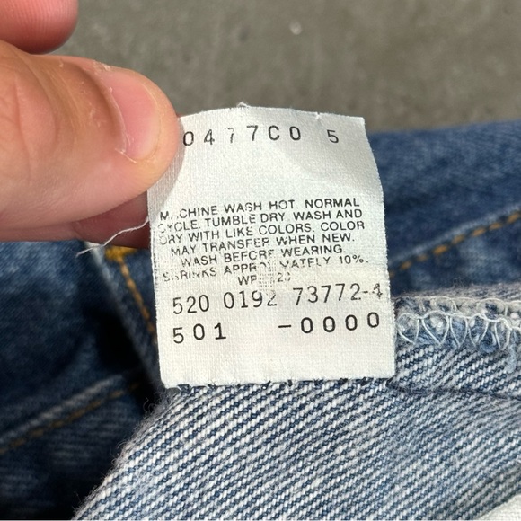 Vintage 90s Levis 501xx Denim Jeans Mens 33x36 (30x32) Made in USA Button Fly - Picture 9 of 13